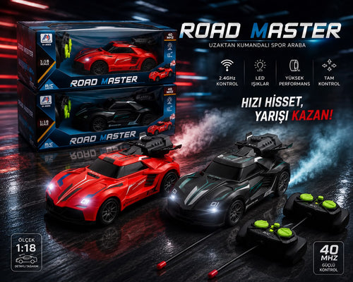 Road Master™ Uzaktan Kumandalı Yarış Arabası (Duman Efektli) - Özel Siyah Seri