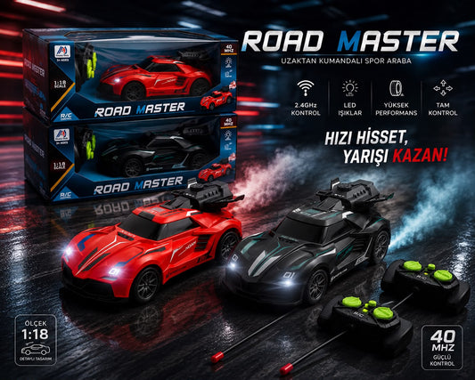 Road Master™ Uzaktan Kumandalı Yarış Arabası (Duman Efektli) - Özel Siyah Seri