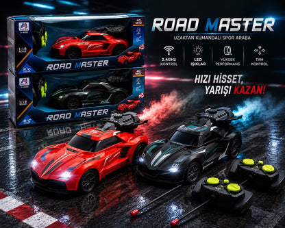Road Master™ Uzaktan Kumandalı Yarış Arabası (Duman Efektli) - Özel Siyah Seri